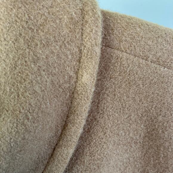 LANDS’ END Womens 16P Camel Wool Blend Mid-Length Peacoat Car Coat - Picture 16 of 16